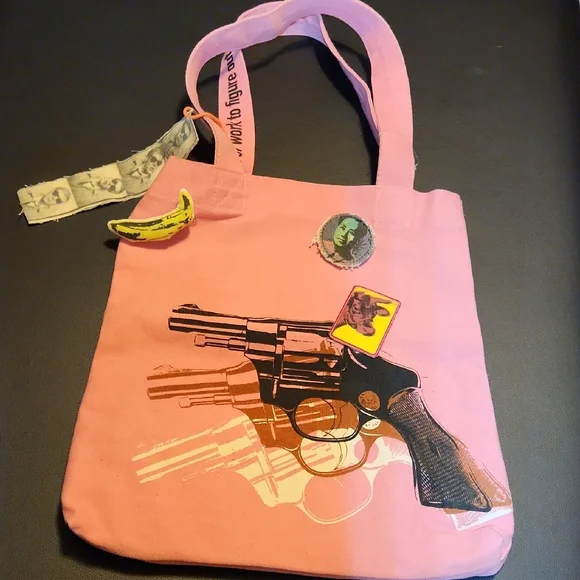 Pink Tote Bag with Graphic Design - Picture 3 of 6